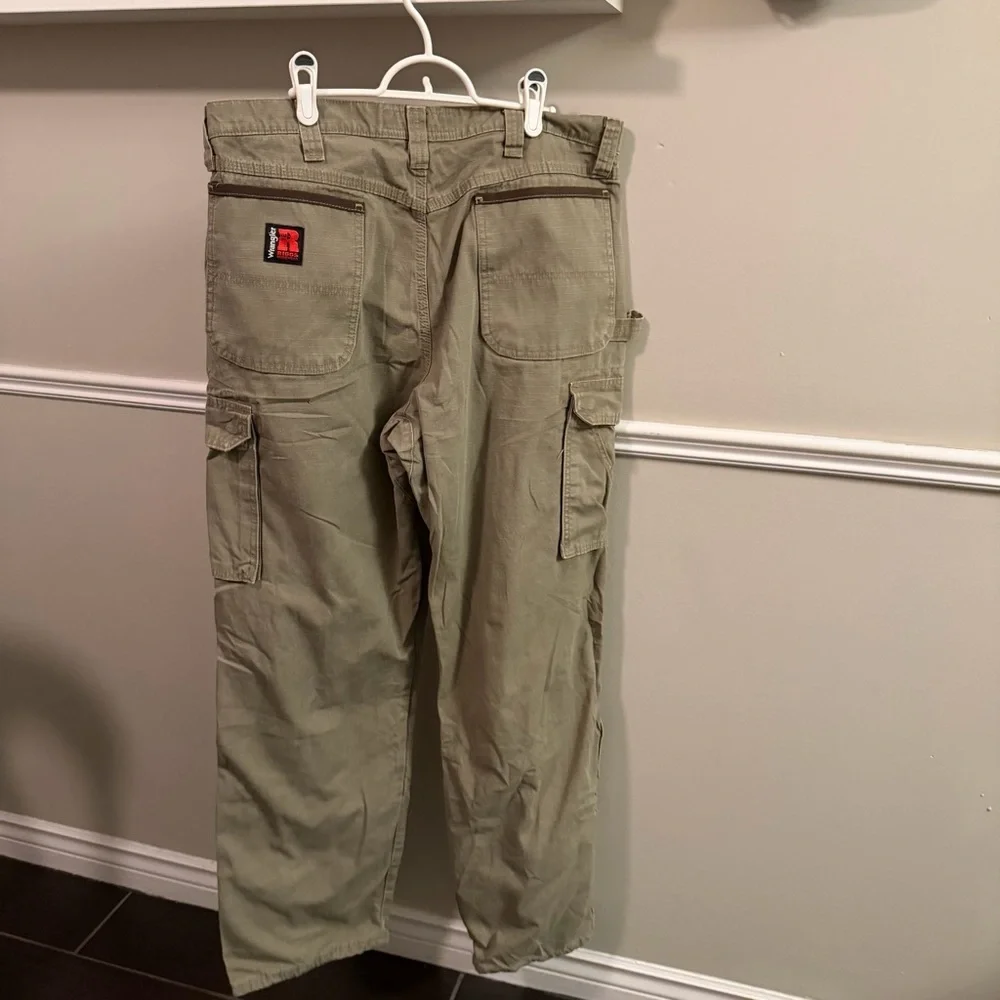 Wrangler Riggs Workwear Flannel Lined Cargo Pants Men’s 36x34 Khakis - Picture 2 of 7